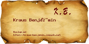 Kraus Benjámin névjegykártya